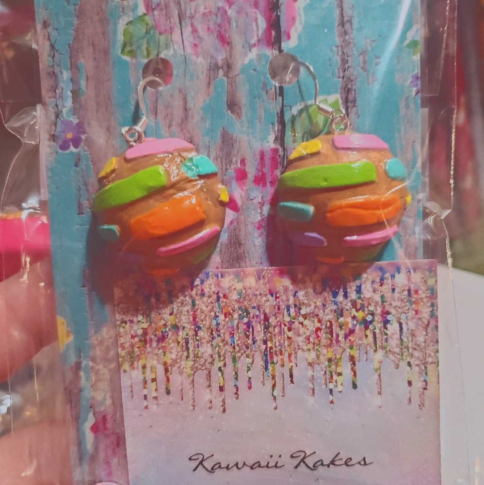 Easter color concha earrings